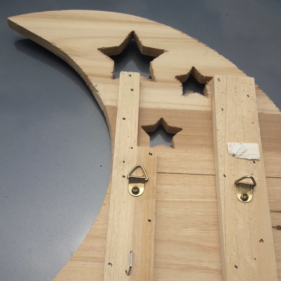 Wooden Moon Wall Hanging Vintage Wood Home Decor Love You to Moon - Picture 2 of 7